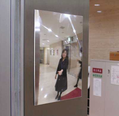 屋内エレベーター三方枠用カーブミラー