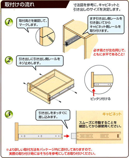 スライドレール取り付け方法