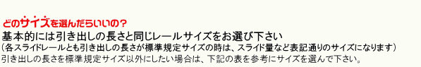 スライドレールサイズの選定方法