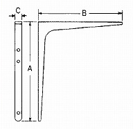 L型アングル棚受け金物サイズ