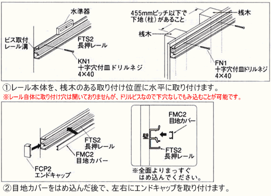 壁面収納システム取り付け方法