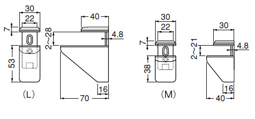 棚受け金具棚ブラケットサイズ