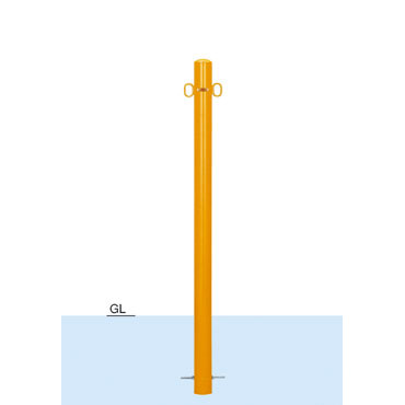車止めポール帝金バリカーピラー型スチール製固定式60.5ミリ