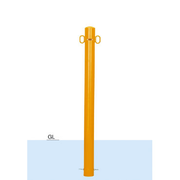 車止めポール帝金バリカーピラー型スチール製固定式101.6ミリ