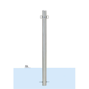 車止めポール帝金バリカーピラー型ステンレス製固定式60.5ミリ