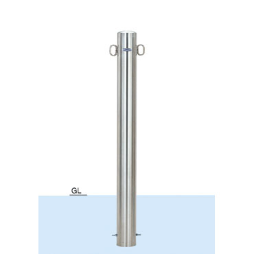 車止めポール帝金バリカーピラー型ステンレス製固定式101.6ミリ