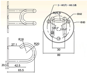 ステンレス製万能フックバラエティフックサイズ