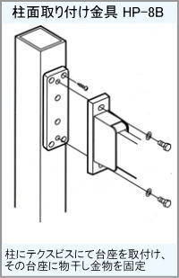 屋外ベランダ物干し(ホスクリーン)柱面取り付け方法