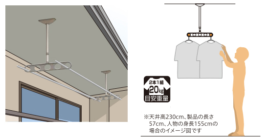 屋外バルコニー物干し(ホスクリーン)イメージ