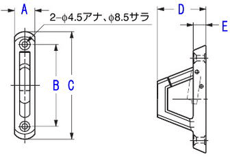 ペット用リードフック壁付けタイプサイズ