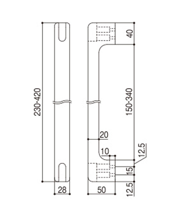 木製手すりNIMONEサイズ