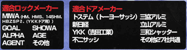 万能取替え用ドアノブ(鍵)ディンプルキー適合メーカー