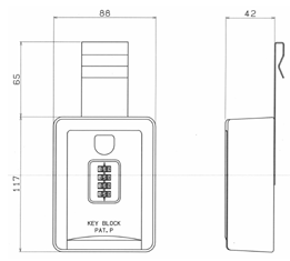 小型キーボックス(鍵の保管庫)キーブロック車用サイズ