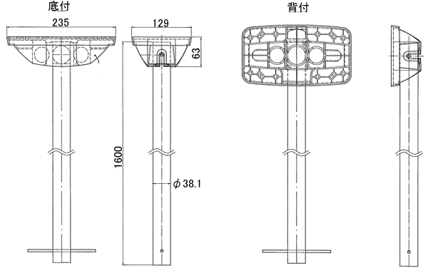 郵便受け(ホームポスト)専用スタンドポールサイズ