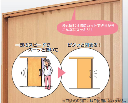 室内引き戸が自動で閉まる引き戸用ドアクローザー