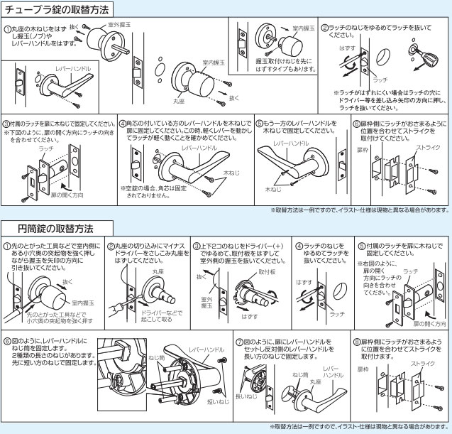 取替レバーハンドル錠取替方法