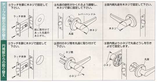 室内ドア取替えレバーハンドル錠取替え方法